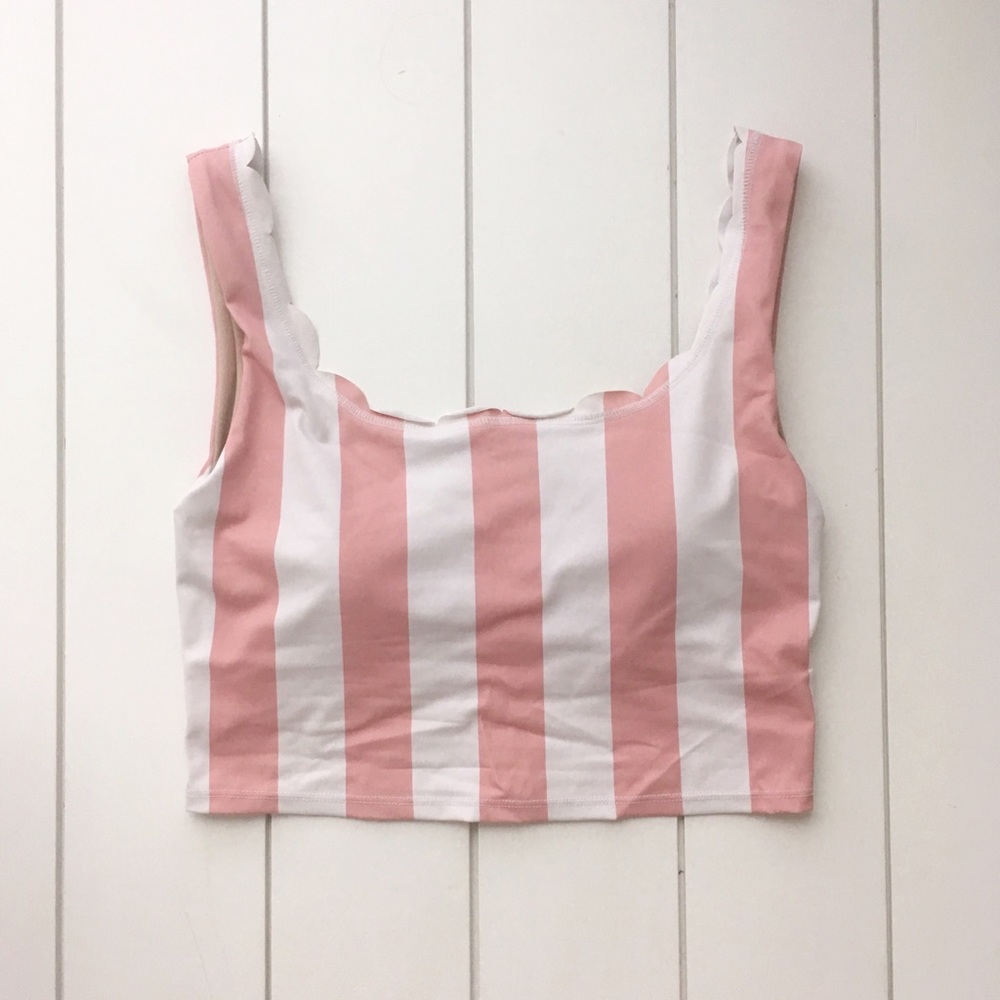 Scallop Sweet Stripe Kortni Jean Swim Top